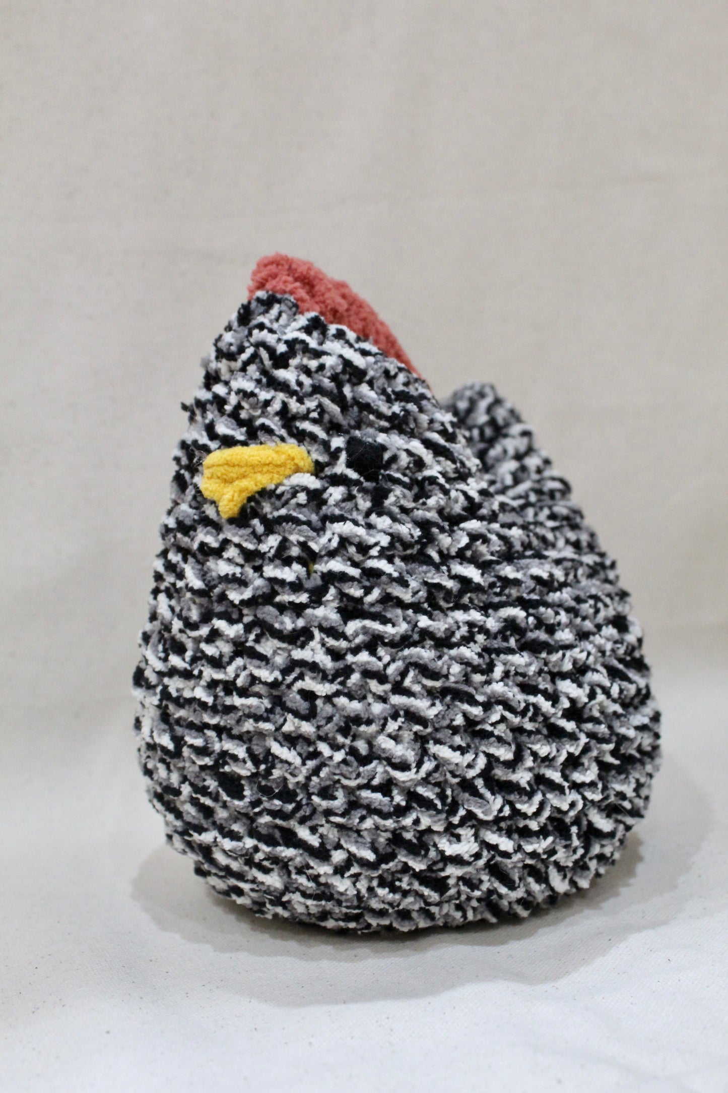 Large Crocheted Chicken - Speckled Black