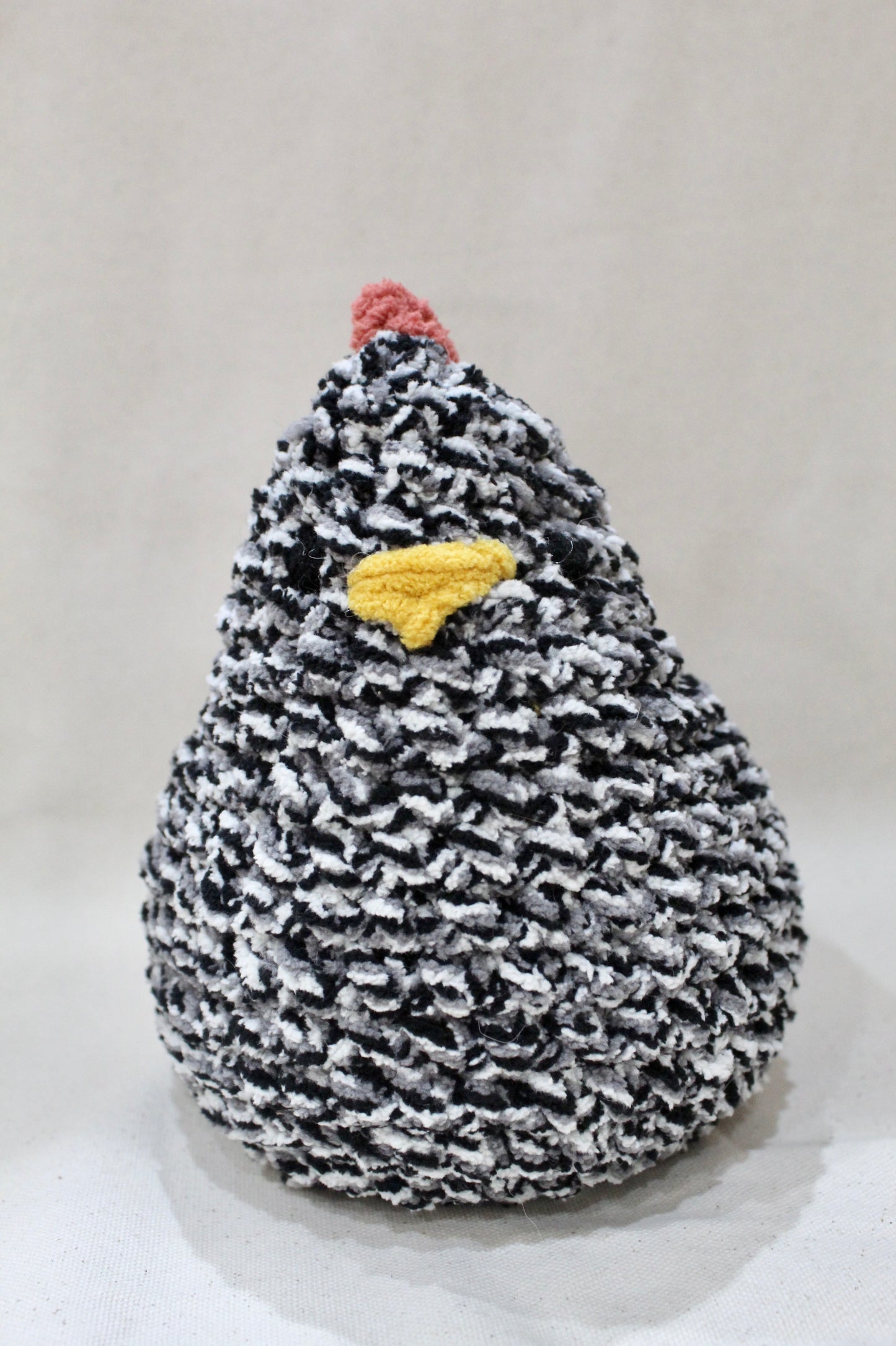Large Crocheted Chicken - Speckled Black