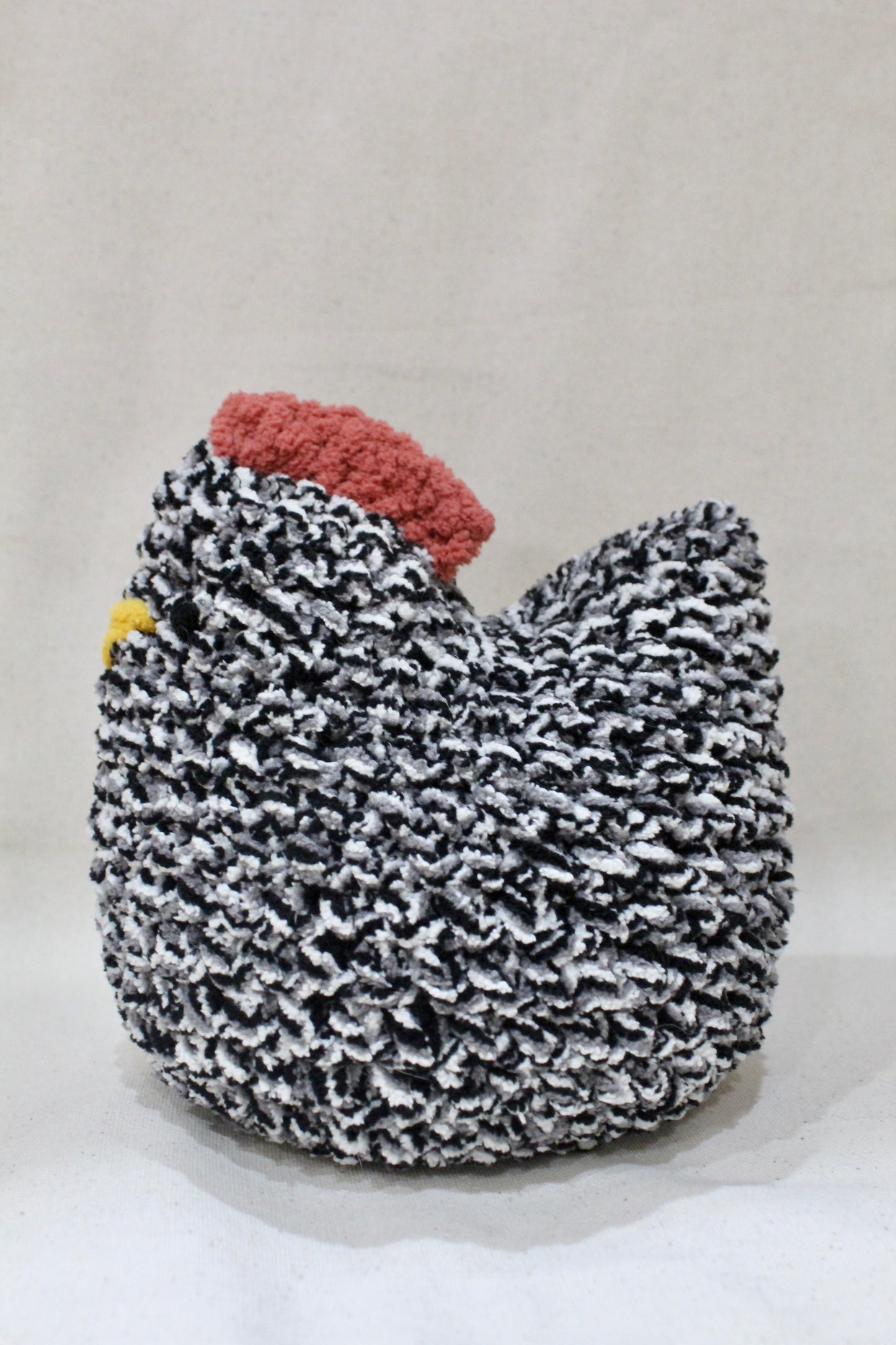 Large Crocheted Chicken - Speckled Black