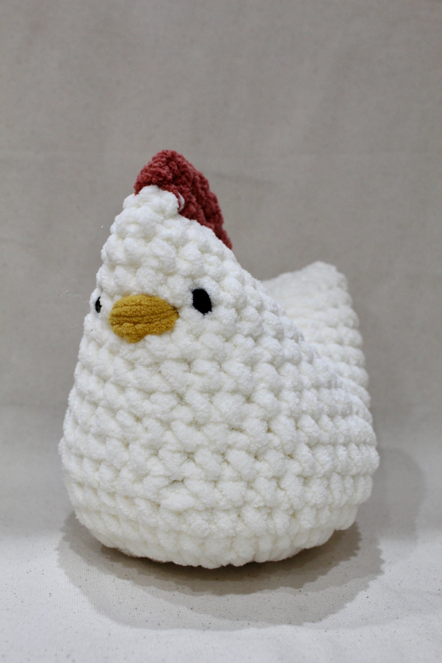 Large Crocheted Chicken - White