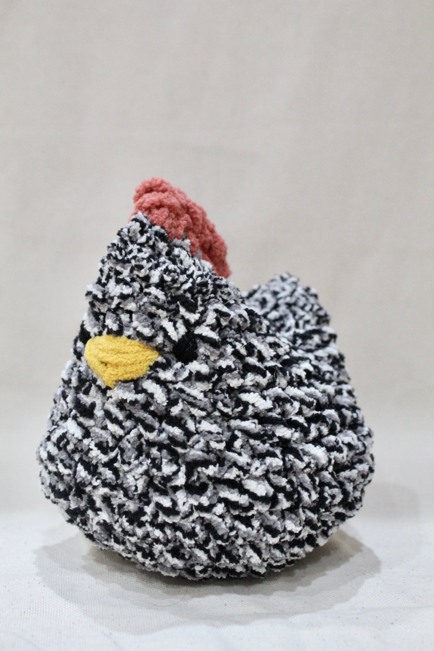 Small Crocheted Chicken - Speckled Black