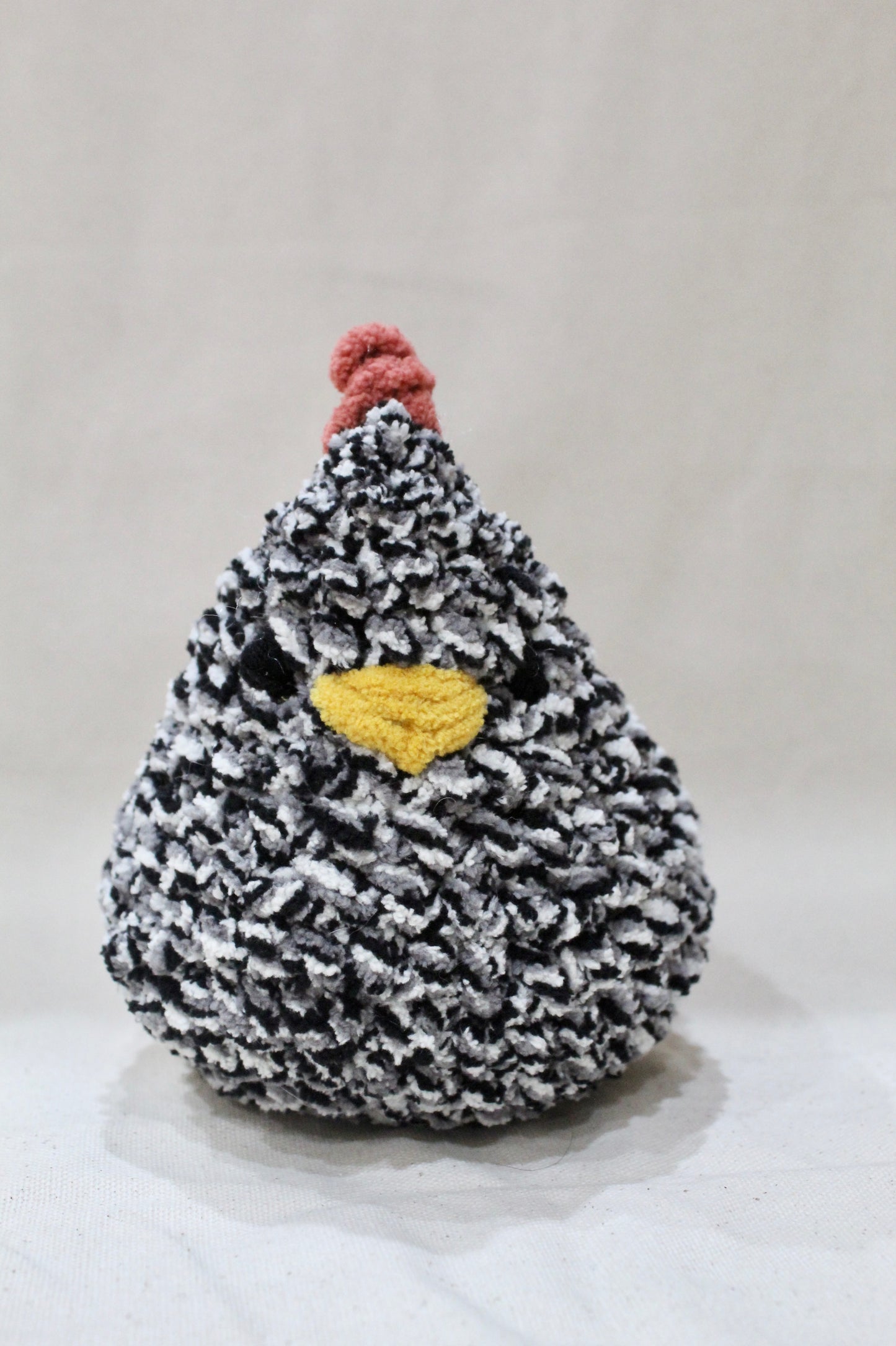 Small Crocheted Chicken - Speckled Black