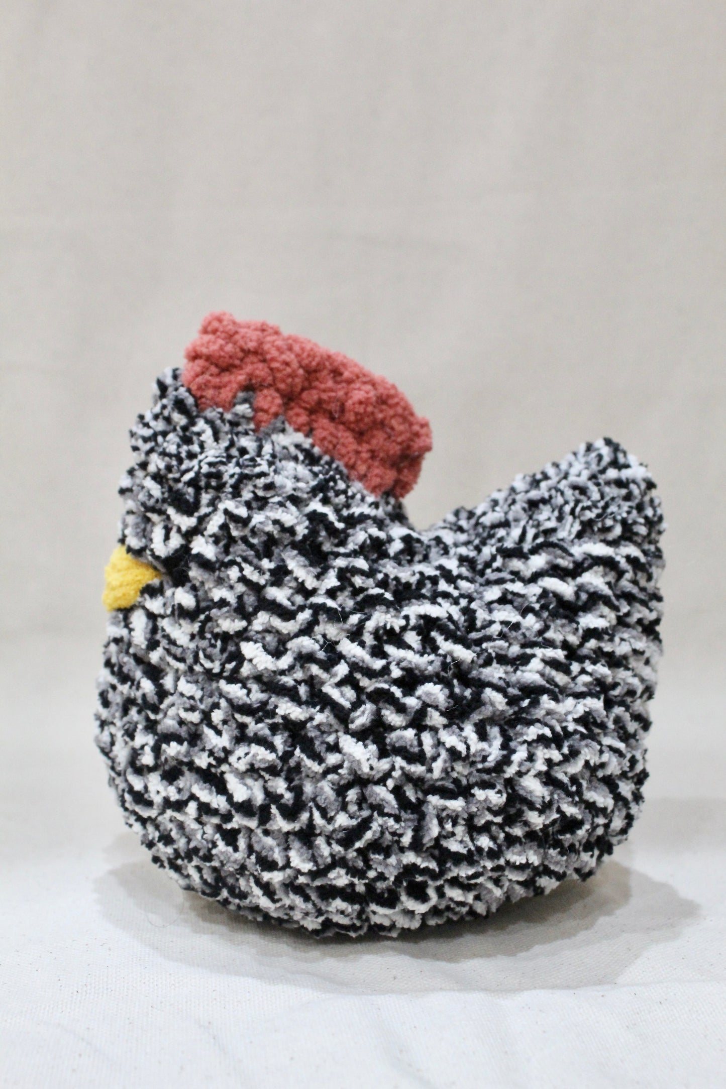 Small Crocheted Chicken - Speckled Black
