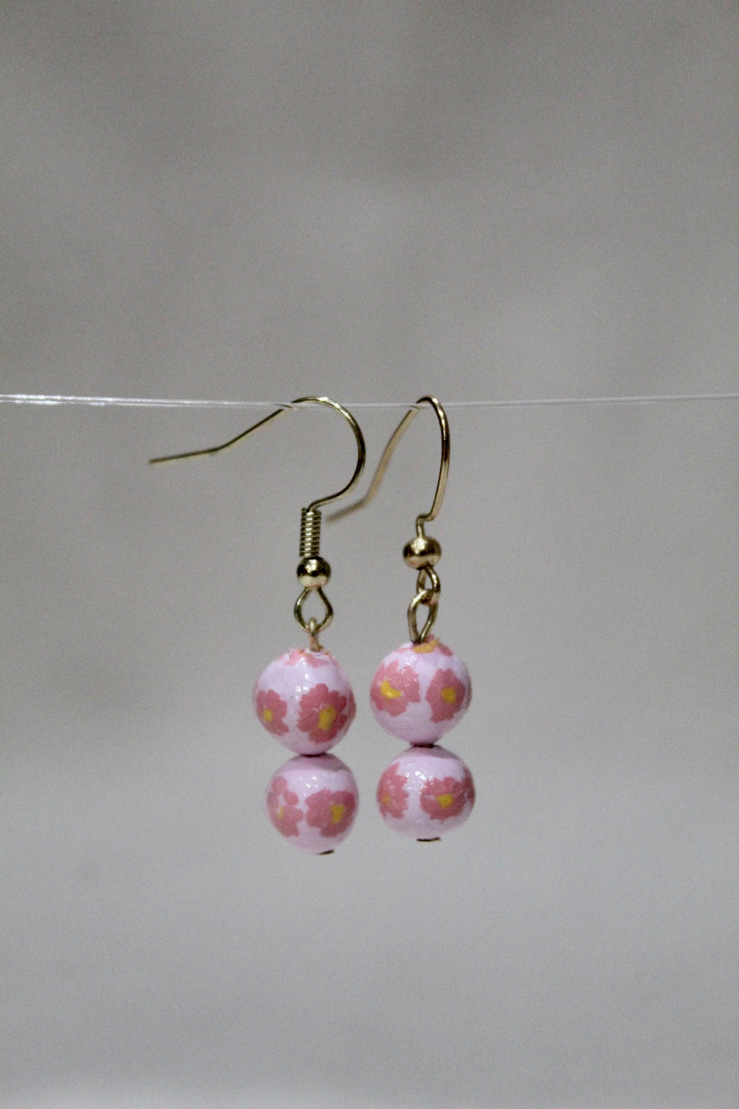 Pink Flower Earrings